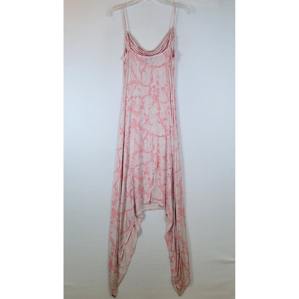 Arias New York Womens Handkerchief Cowl Neck Midi Slip Dress Size 4 Pink